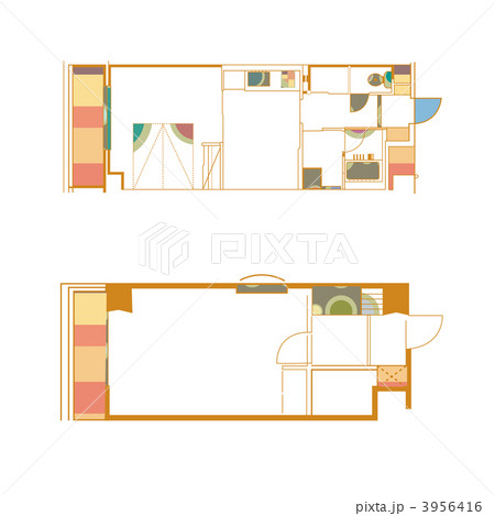 間取りポップイラストのイラスト素材