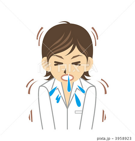 シャツ女性 B 風邪 くしゃみ 3958923