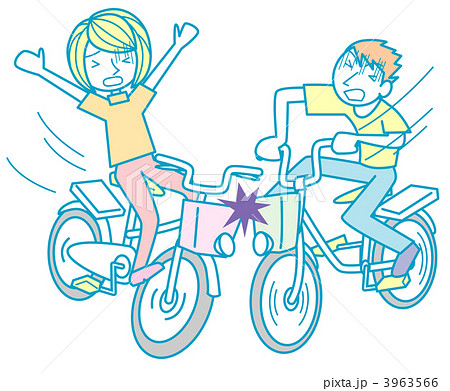 自転車事故のイラスト素材