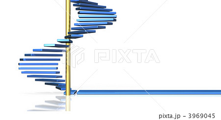 螺旋階段を表す3dcgイラストのイラスト素材