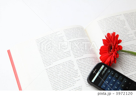 赤い花と電子機器 3972120