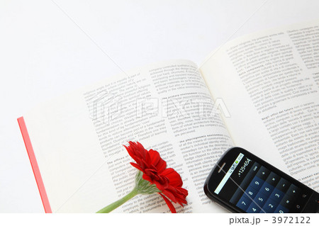 赤い花と電子機器 3972122