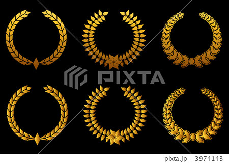 Golden laurel wreathes set 3974143