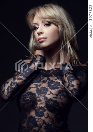 classy blonde in lace dress 3977822