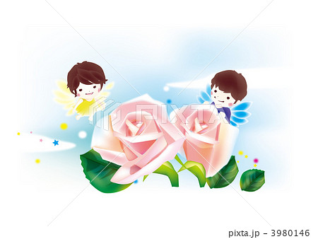 薔薇と天使のイラスト素材 3980146 Pixta