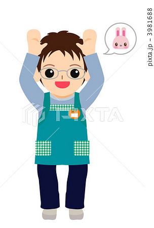 手遊び うさぎのイラスト素材