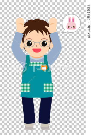 手遊び うさぎのイラスト素材