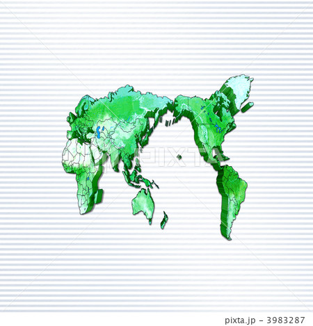 世界地図／白地図 3983287