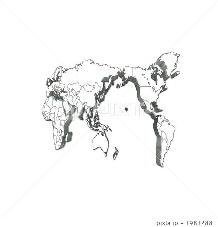 世界地図／白地図 3983288