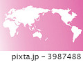 世界地図　ピンク 3987488