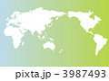 世界地図　グラデ 3987493