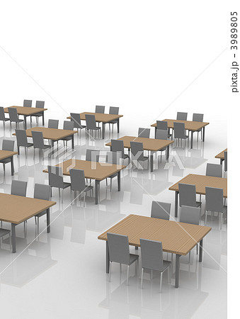 テーブルセット 食堂 3dcgのイラスト素材