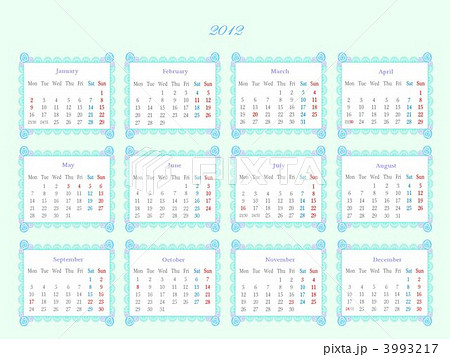 カレンダー 2012年のイラスト素材 3993217 Pixta