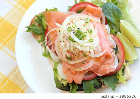 スモークサーモンオープンサンド スモークサーモンオープンサンド 3996826