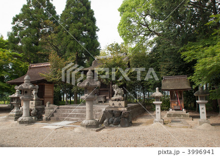 志那神社の本殿と摂社 3996941