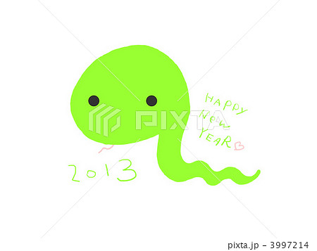 へびさん（素材）　手書き文字入り 3997214