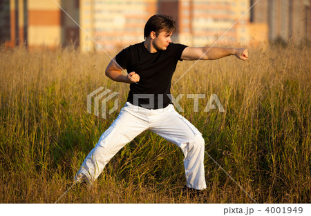 Young athletic man martial art training 4001949
