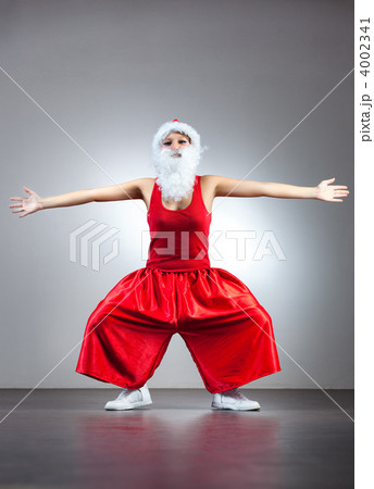 Young woman in funny sunta clothing Young woman in funny sunta clothing 4002341