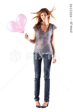 Young slim woman with balloons 4002540