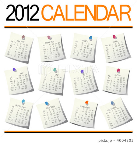 2012 Calendar - Stock Illustration [4004203] - PIXTA