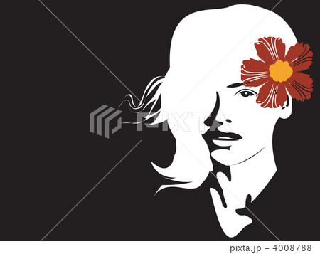 Portrait of a beautiful girl with flower 4008788