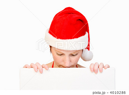 Santa girl with whiteboard Santa girl with whiteboard 4010286