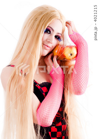 Harajuku girl with apple bag Harajuku girl with apple bag 4021215