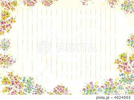 便箋 花 横型のイラスト素材 4024003 Pixta