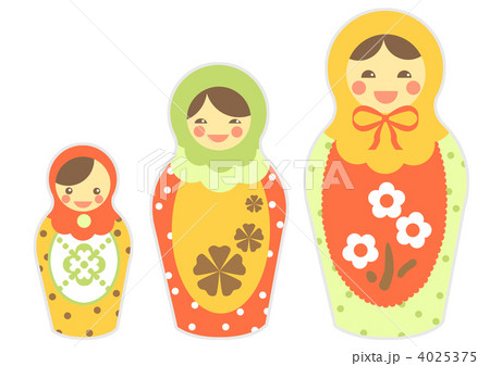 マトリョーシカ 工芸品 伝統工芸のイラスト素材 マトリョーシカ 工芸品 伝統工芸のイラスト素材