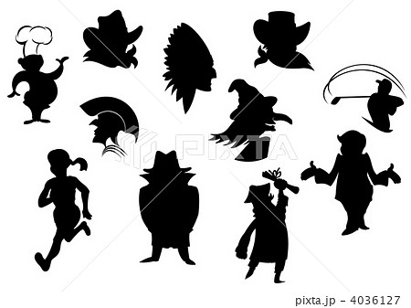 Set of cartoon silhouettes Set of cartoon silhouettes 4036127