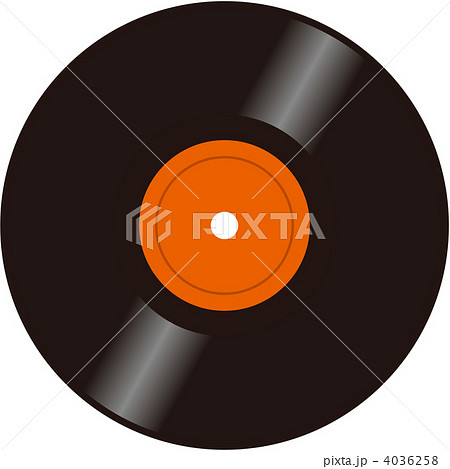 レコード盤 オレンジ のイラスト素材