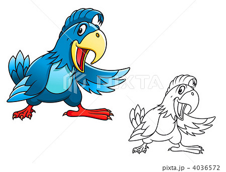 Blue cartoon parrot 4036572