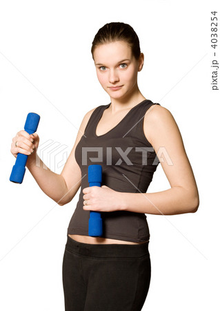 Young girl with weights Young girl with weights 4038254