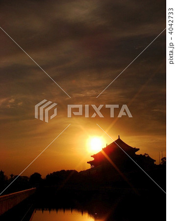 北京・天安門の夕焼け 4042733