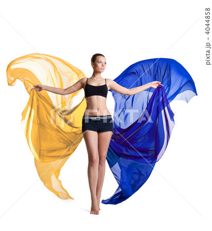woman prepare for fitness and flying fabric 4044858
