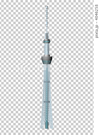 東京スカイツリー（正面・透明バック） 4046258