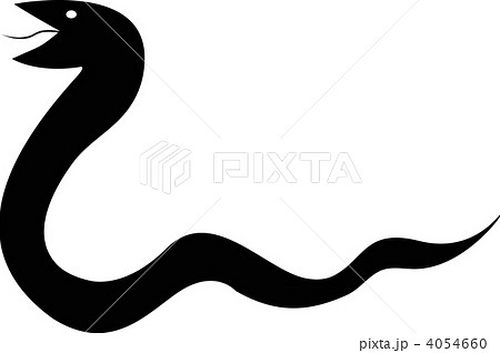 蛇のシルエットのイラスト素材
