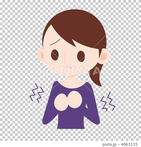 女性 上半身 怯えるのイラスト素材