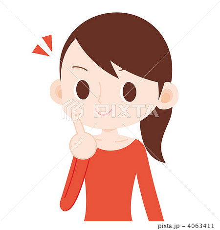 女性　上半身　企む 4063411