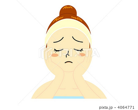 肌トラブル 女性 敏感肌のイラスト素材
