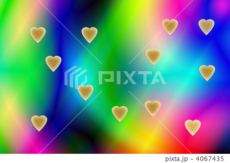虹色の背景とゴールドのハートのイラスト 横位置 虹色の背景とゴールドのハートのイラスト 横位置 4067435