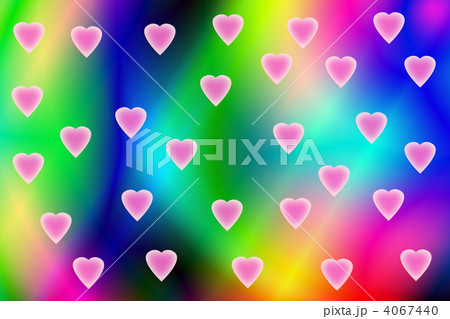虹色の背景とハートのイラスト　横位置 4067440