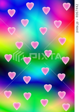 虹色の背景とハートのイラスト　縦位置 4067442