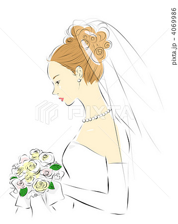 新婦 ウェディングドレス 花嫁のイラスト素材
