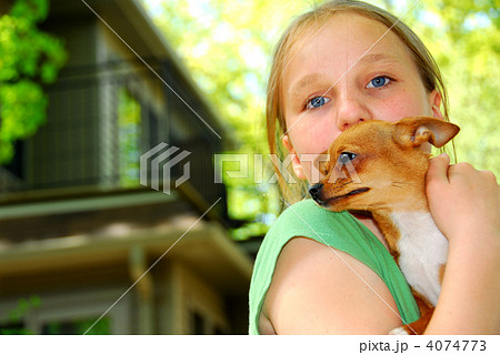 Girl with a dog Girl with a dog 4074773