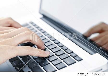 Hands typing on laptop keyboard Hands typing on laptop keyboard 4077095