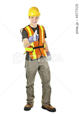 Happy construction worker showing thumbs up 4077520