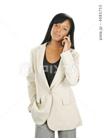 Black young businesswoman on phone 4083755