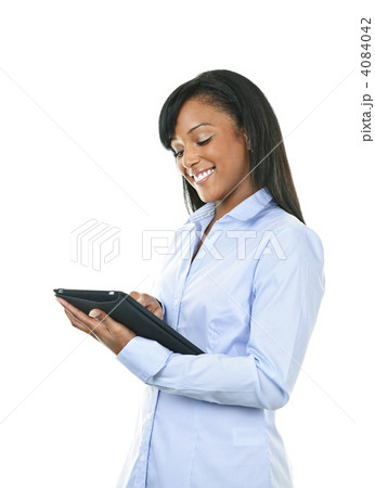 Happy woman with tablet computer Happy woman with tablet computer 4084042