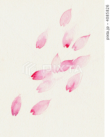 風に舞う桜の花びらのイラスト素材